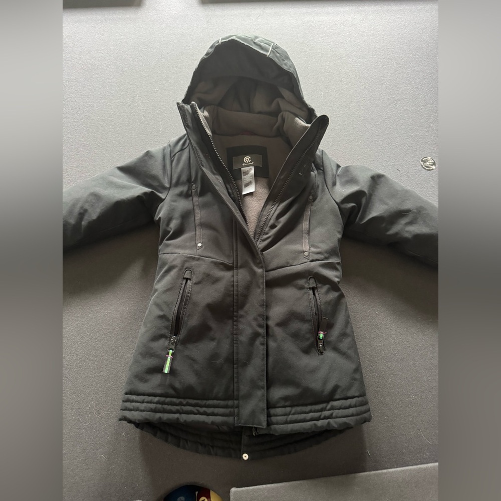 Champion Kids Black Hooded Puffer Jacket